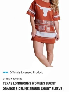 Stewart Simmons The Sideline T-Shirt Dress Sequin Mini Dress in Orange & White